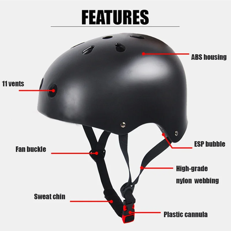 

S-L Bicycle Cycling Crash Strong Road MTB Safety Helmet Round Mountain Skate Bike Scooter Stunt Skateboard