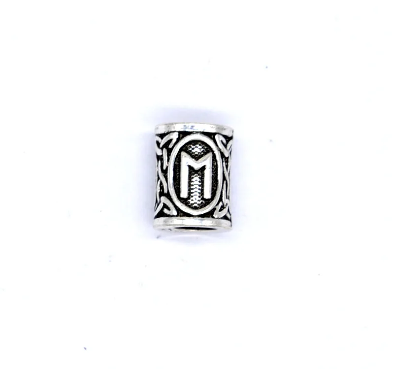 14 antique silver 5 шт./лот, античные бронзовые античные серебряные бусины в виде руны викингов, подвески для браслета, ожерелья или волос, настоящие фотографии - Цвет: 14 antique silver