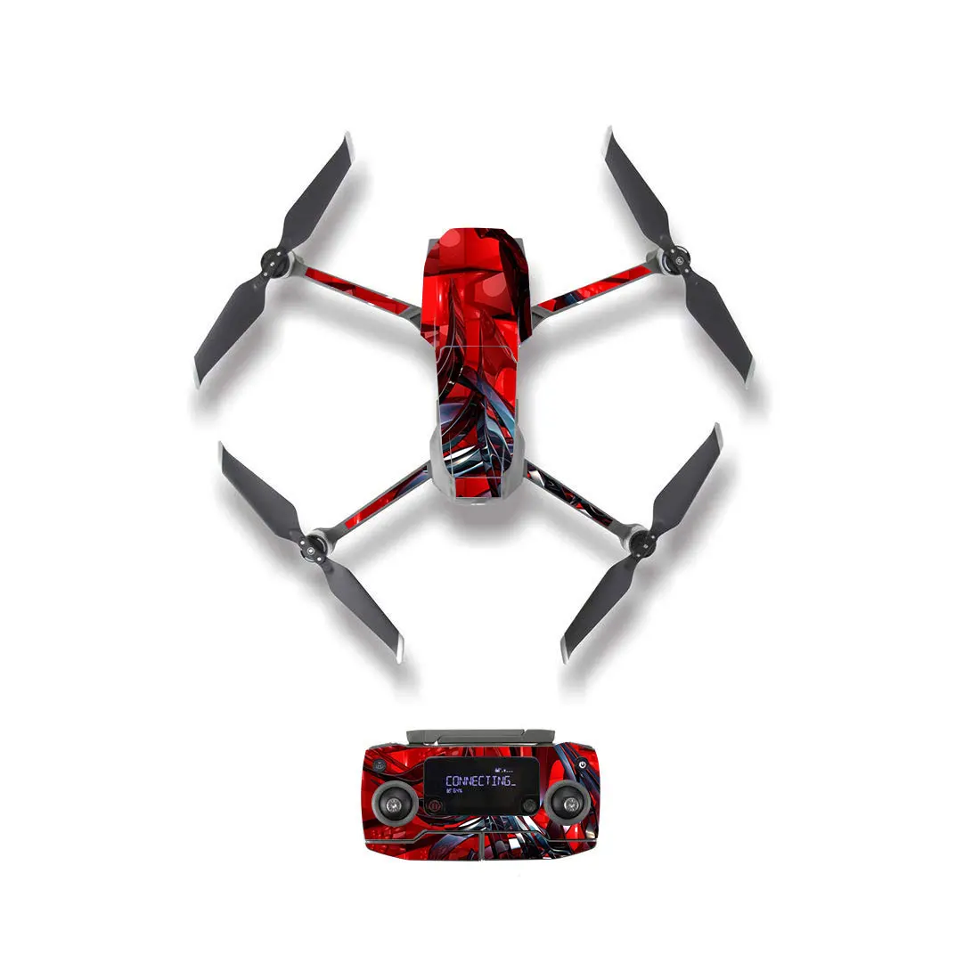YSDJM20130 Металлическое стилизованное покрытие наклейка для DJI Mavic 2 Pro& Zoom Drone корпус пульта дистанционного управления батарея защитная пленка 3 стиля s - Цвет: YSDJM20130