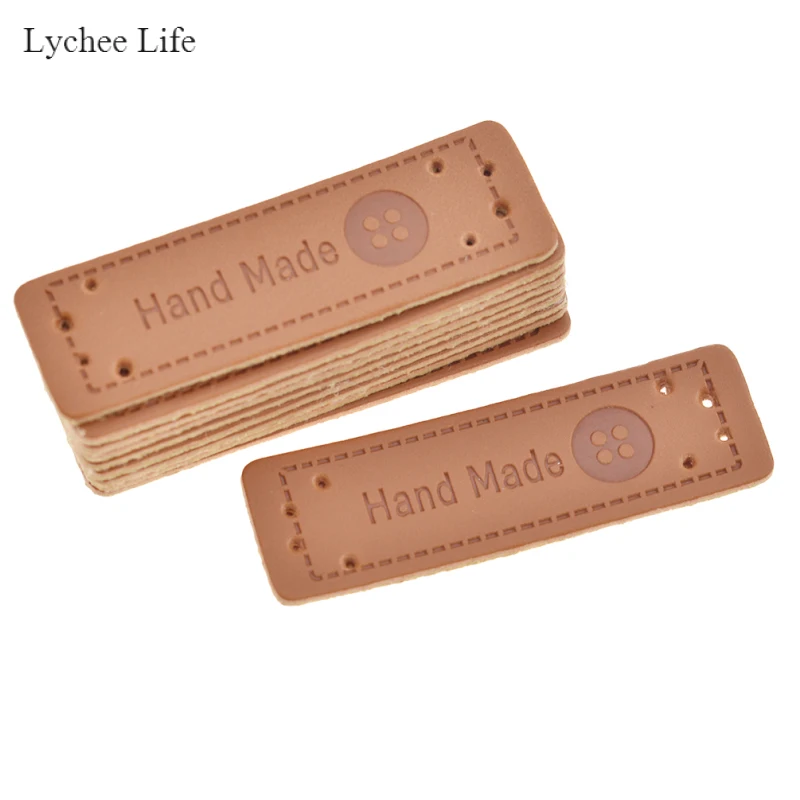 Lychee Life 50 шт. этикетки для одежды ручной работы из искусственной кожи с тиснением
