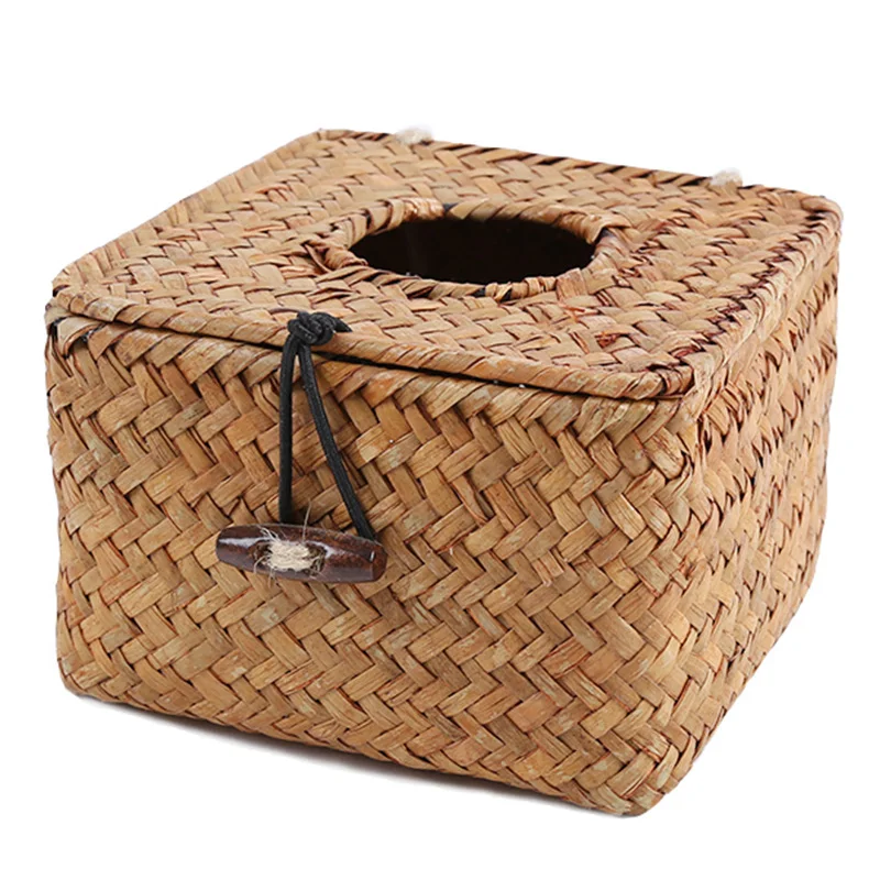 1 шт. коробка для салфеток автомобиля ручной работы из плетеной соломы старинный