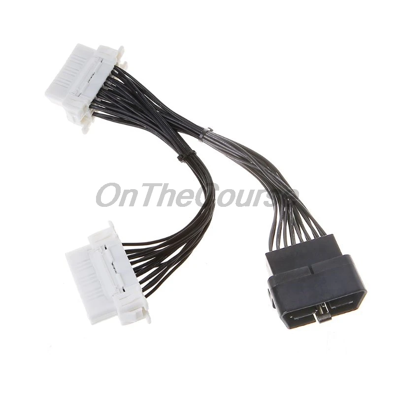 16 pin OBD2 OBD 2 OBDii разветвитель Удлинительный кабель с одним штекером на два разъема Y