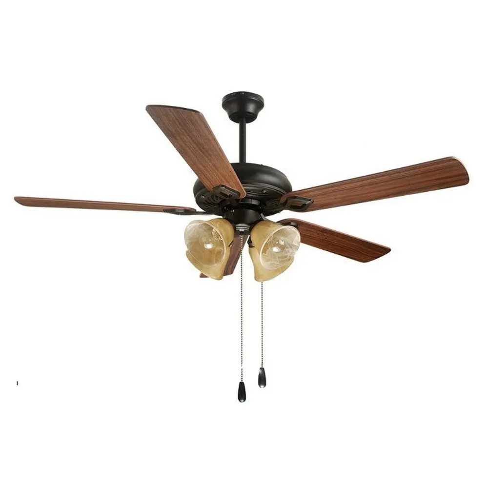 52&quot Modern European Ceiling Fan Lamp Brown Wooden fan blade Study room Lighting Fixtures Glass Living Room Light | Лампы и