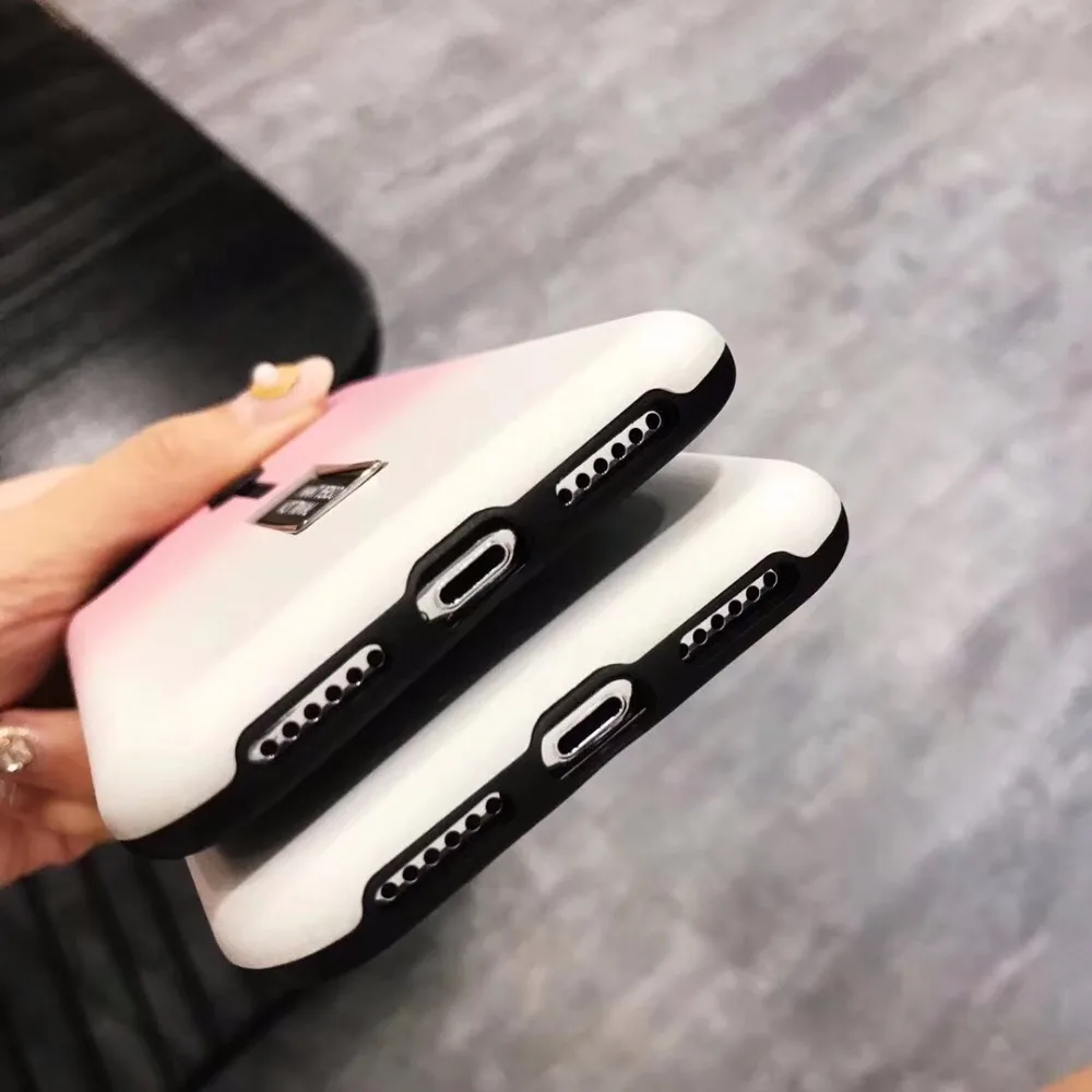 Модный градиентный цветной чехол для iPhone X 6 S 7 8 Plus скрытый Держатель подставка