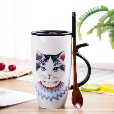 Miss White Cat Arge емкость мультфильм кошка керамическая чашка керамика чашки для молока кофе Рождественский подарок коллекция высокотемпературные цветные керамические художественные украшения - Цвет: Miss White Cat
