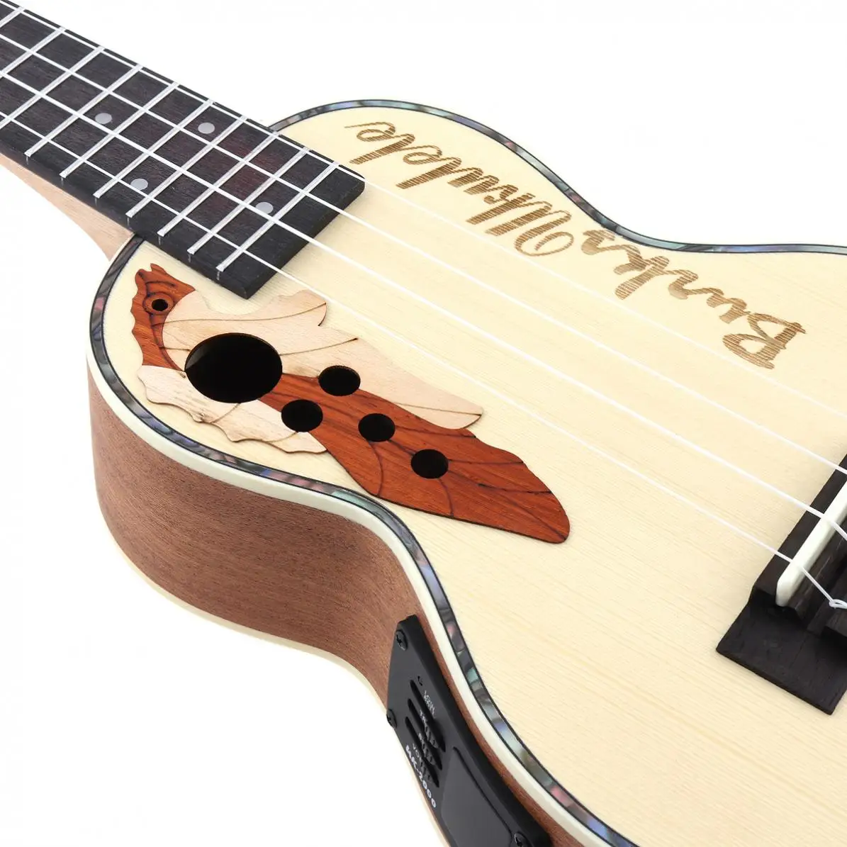 21 дюймов Ель эквалайзер сопрано Ukelele 15 Лада электроакустическая 4 струны гитара музыкальный инструмент со встроенным эквалайзером звукоснимателя