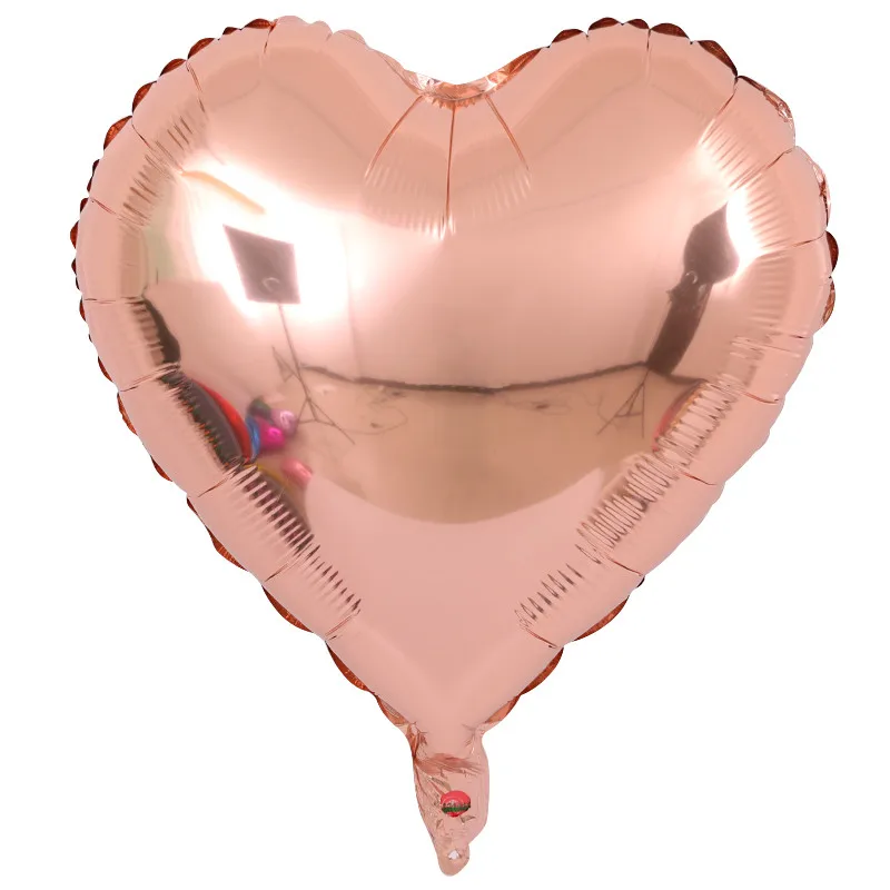 10pcs Heart Детский душ День рождения Юбилей вечерние 40 дюймов розовое золото гелиевые шары в виде цифр украшение Звезда Форма Прозрачный конфетти латекс - Цвет: 10pcs Heart