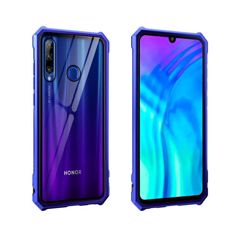 20i Blue-Purple OMEVE для huawei Honor 20 Pro Чехол металлический сплав рамка бампер прозрачное закаленное стекло задняя крышка для Honor 20 20i V20 чехол для телефона - Цвет: 20i Blue-Purple