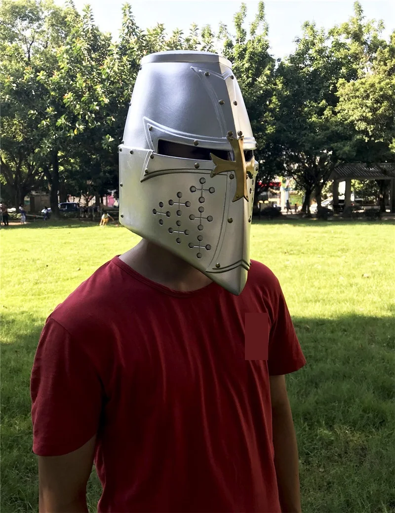Средневековый Крестоносец рыцарский шлем Косплей Hospitaller темплар шлем "Рыцарь" маска готический крест Ларп реквизит для косплея на Хэллоуин Вечерние