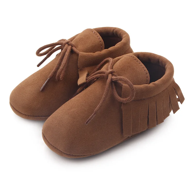 baby moccDark Coffee Детские мокасины для мальчиков и девочек с бахромой, обувь с мягкой подошвой, мокасины для новорожденных, Осенняя детская весенняя обувь для девочек, Размер 12 см - Цвет: baby moccDark Coffee