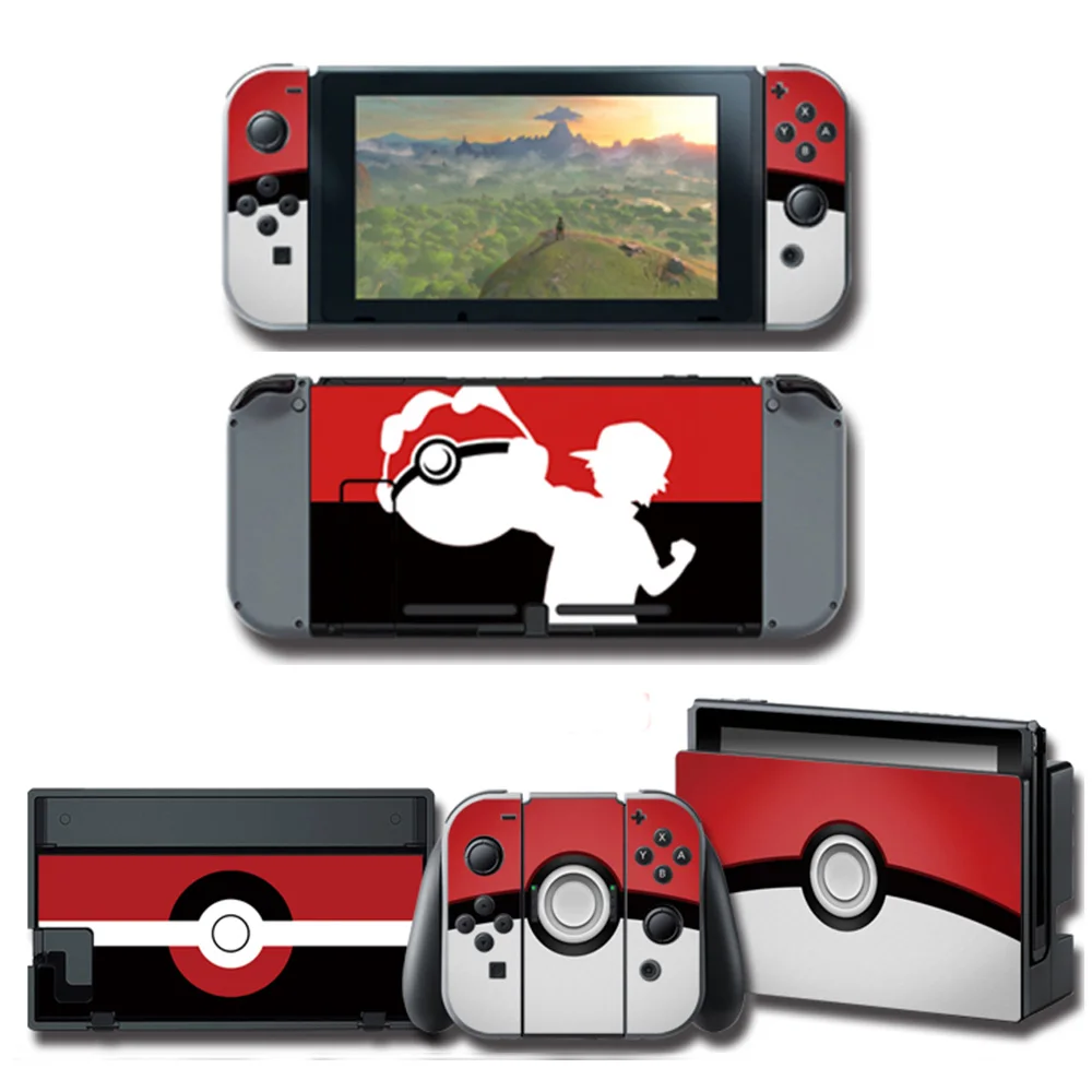 pokemon NS Game Let's go Eevee pkchu защита кожи наклейка для nintendo Switch NS консоль+ контроллер+ подставка держатель защитная пленка - Цвет: pokemon