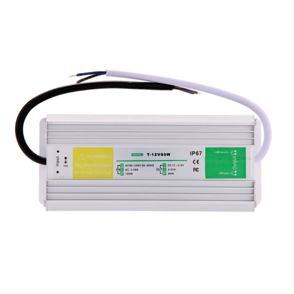 

Ac 90-250V to Dc 12V 6.65A 80W Switching Power Supply ip67 Outdoor Used Led Strip Driver