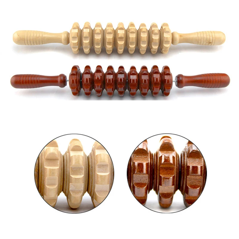 Здоровый полезный массажер для лица полный мышц тела деревянная роликовая