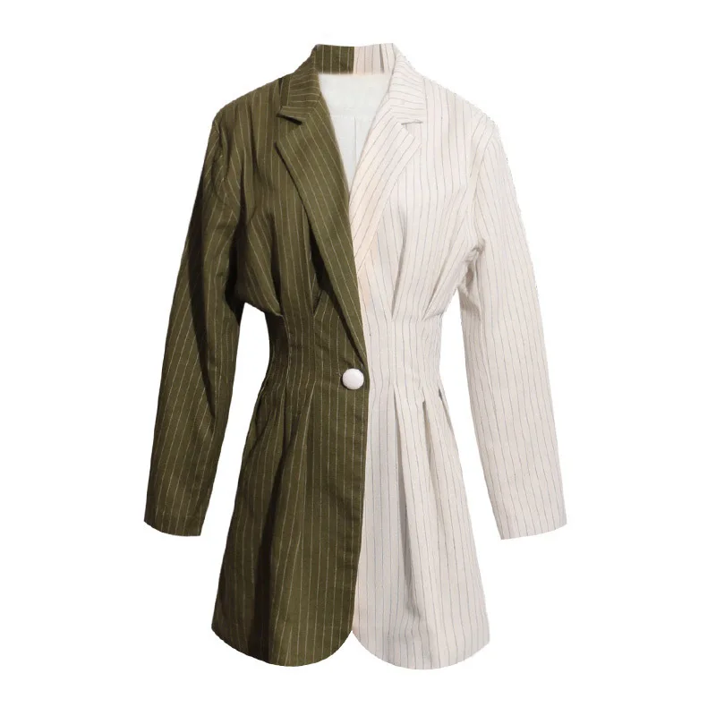 

GETSRING New Women Jackets And Coats Autumn Striped Blazer Formal Jackets Long Suit Office Blazers Vintage All Match 2017 Coat