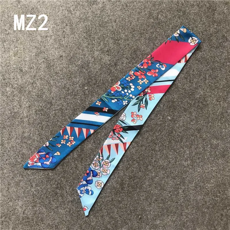 MZ-2 Женская модная полосатая сумка с цветами, маленькая сумочка из саржи, имитирующая шелковый шарф, лента, Женский Галстук, повязка на голову, роскошные волосы на шее, M307 - Цвет: MZ-2