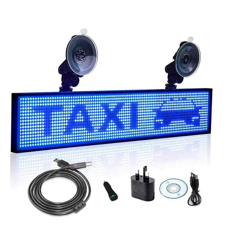 12V 50cm P5 SMD Led Car Sign Truck Taxi Rear Window Scrolling LED Display Board by Wireless Programmable Support Car Charger