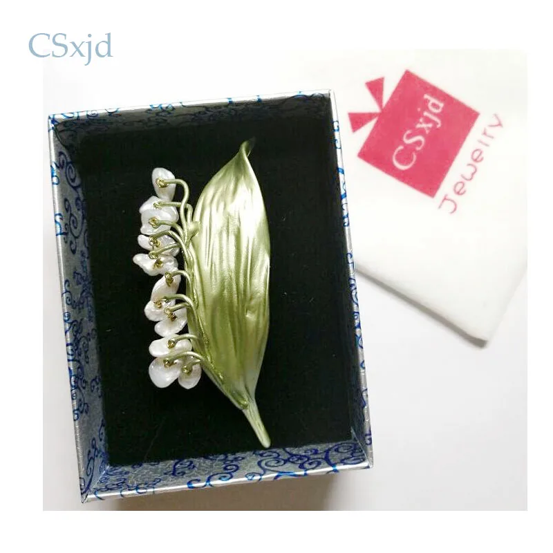Винтажная брошь CSxjd с натуральным жемчугом и лилиями модная Ювелирное Украшение