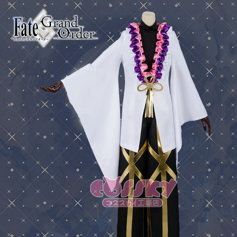 Аниме! Fate Grand Order Мерлин цветок волшебник форма мастера Косплей Костюм Кимоно