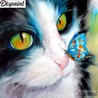 dispaint full squareround drill 5d diy diamond painting cat butterfly scenery 3d embroidery cross stitch 5d home decor a11946
