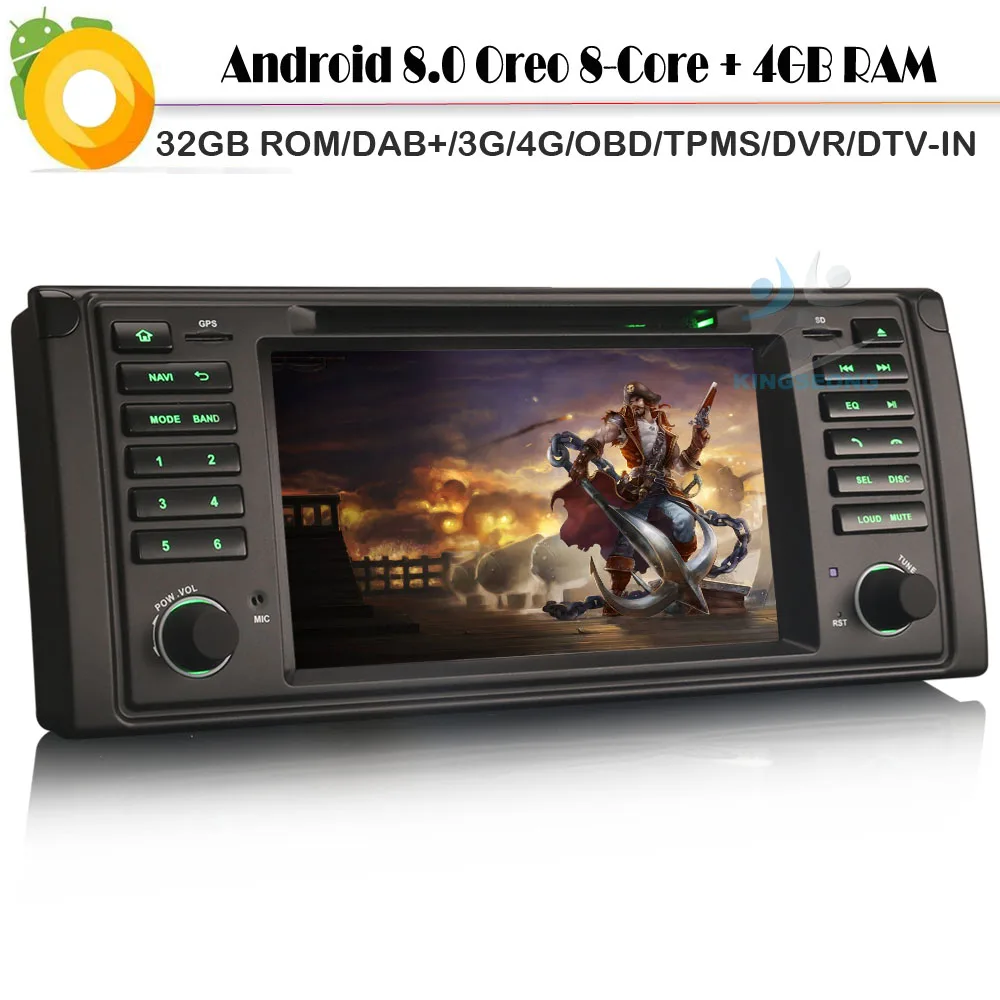 Автомагнитола на Android 8 0 с GPS-навигацией для BMW 5 Series E39 E53 X5 M5 DAB + WiFi 4G BT SD OBD2 Octa Core RAM 32GB
