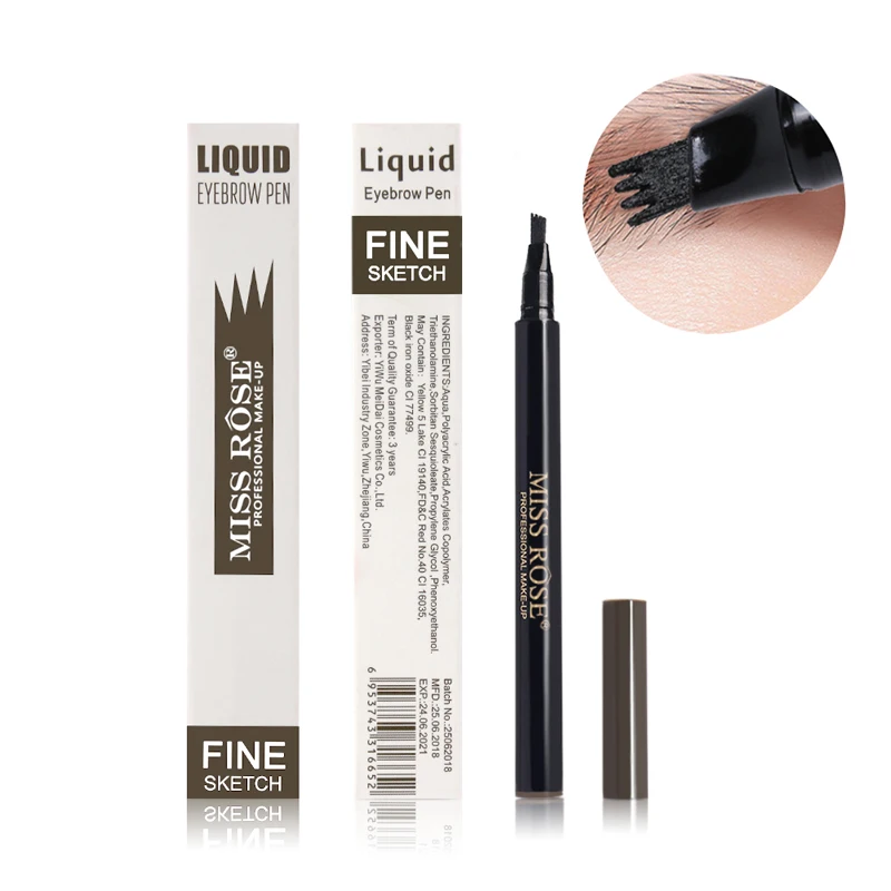 MISS ROSE 4 вилка микро-резьба для бровей усилитель жидкий карандаш Водостойкий тинт