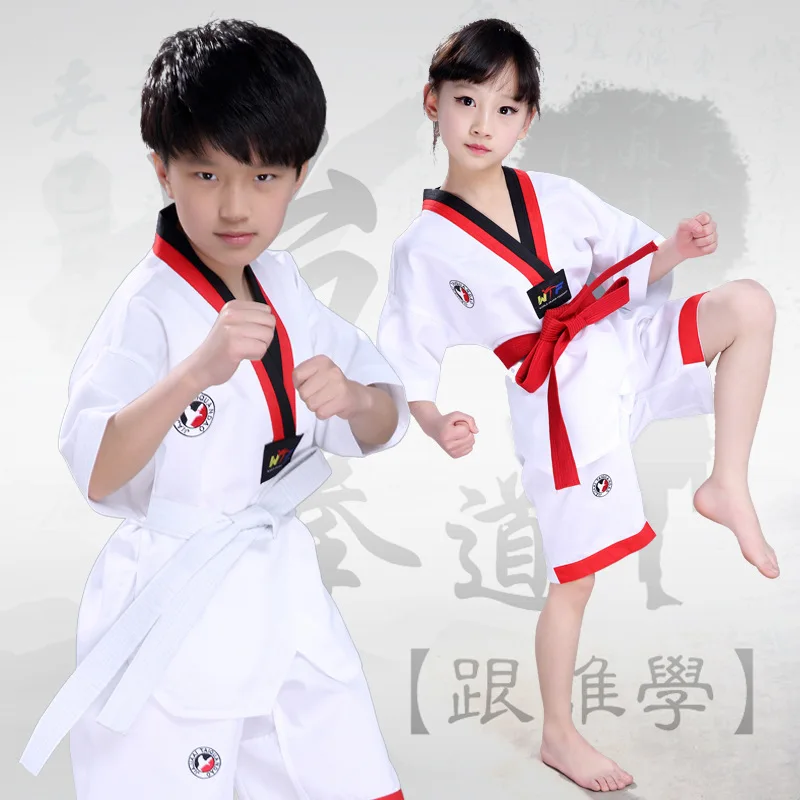 Дети Профессиональный тхэквондо тобок форма для мальчиков и девочек Корея v