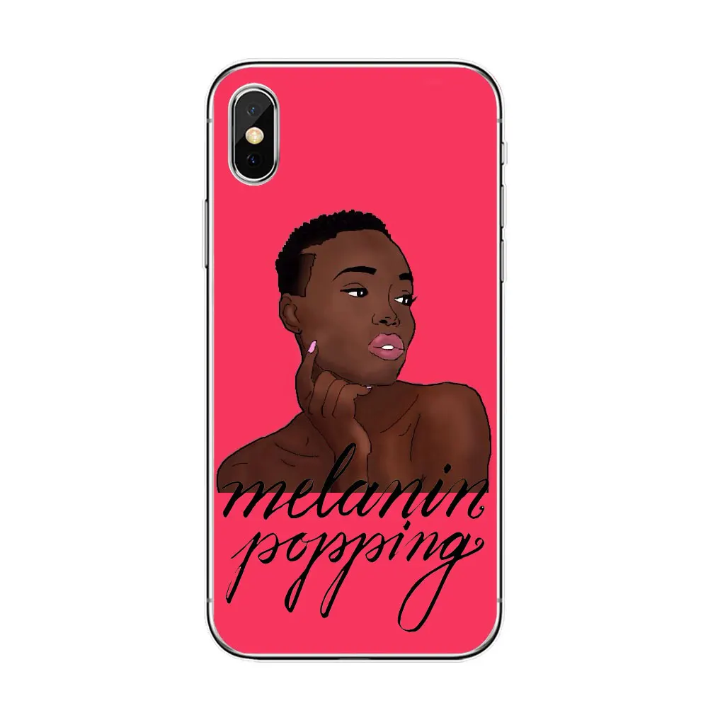 Черная девочка меланин поппин королева арт чехол для телефона для iPhone 11 pro max 7 6s 8 Plus 5S SE X XR XS MAX волшебный ТПУ силиконовый чехол для телефона - Цвет: TPU D1185