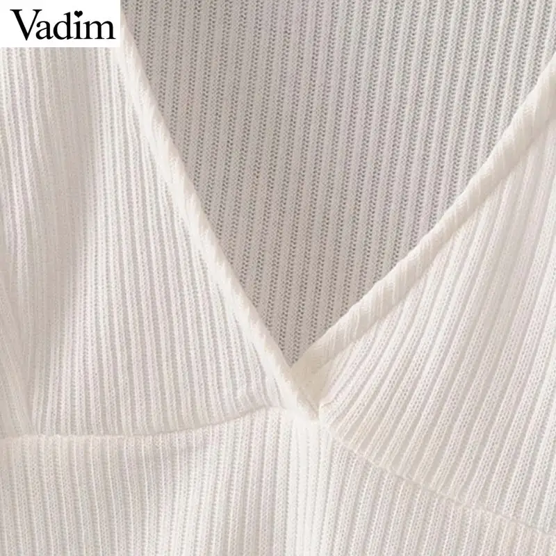 Женский трикотажный короткий топ Vadim футболка стрейч с длинным рукавом и