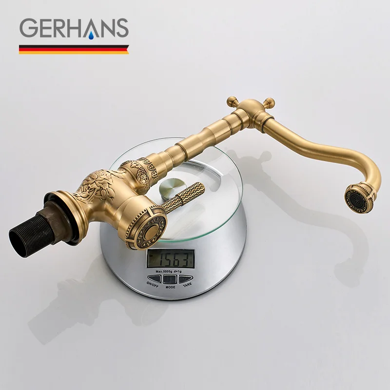GERHANS Adoking полностью латунный Смеситель для кухни роскошный винтажный Ретро