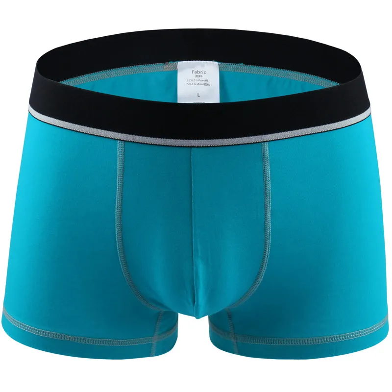 ; торговля Mr мужская хлопковая Underpant модные, пикантные Высококачественная брендовая одежда Для мужчин боксеры шорты Ман белье Плюс сайз для полных - Цвет: Lake Green 0608
