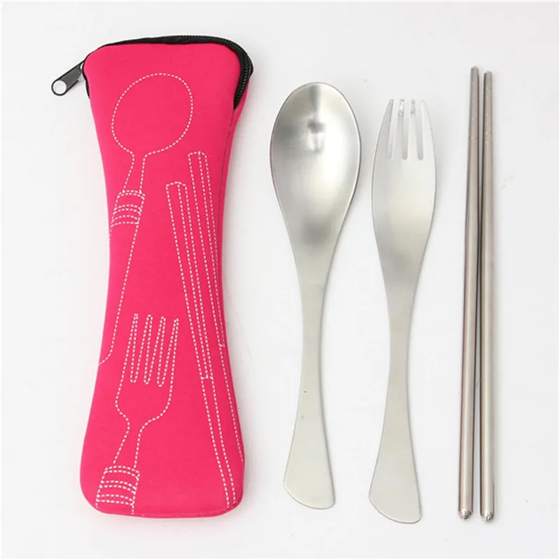 1 Set Traveling Camping Picnic Dinner Spoon Fork Chopsticks Spork Cutlery Tablewares Convenient
