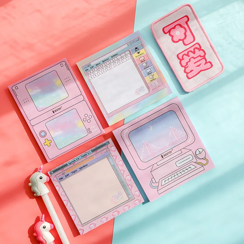 

1 Pack Cute Computer Style Memo Pad Sticky Notes School Office Supply Student Stationery
