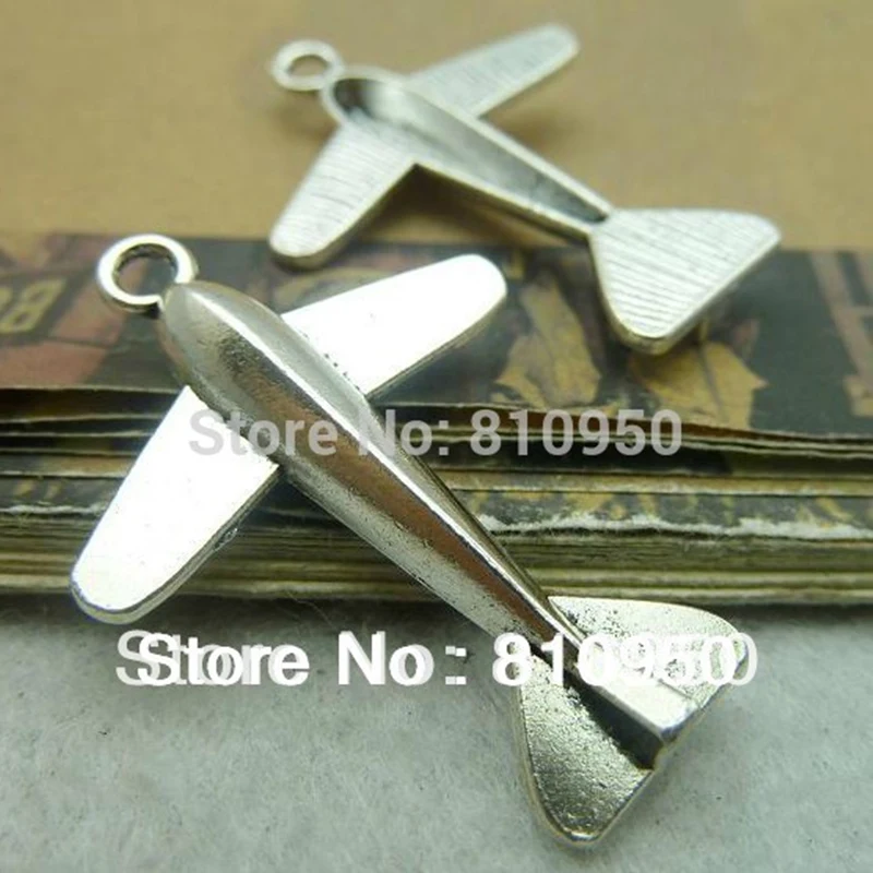 

100 pieces/lot size 25x35mm Metal/Alloy Antique Silver Color Airplane Charms Pendant DIY Jewelry Accessories Setting Findings