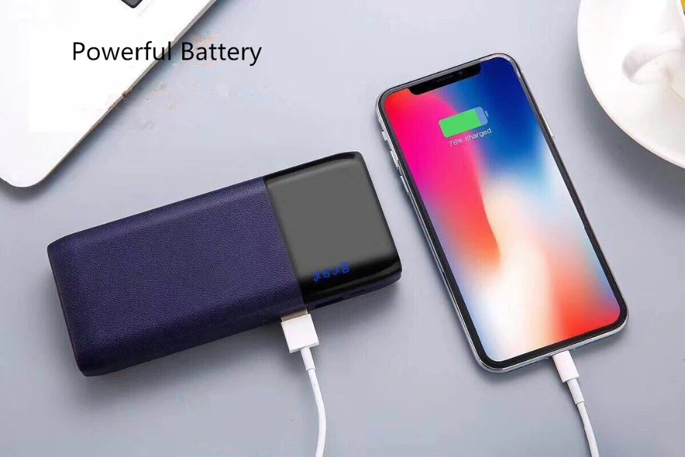 Power bank 20000 mAh Универсальный ультра тонкий светодиодный Банк питания Портативный