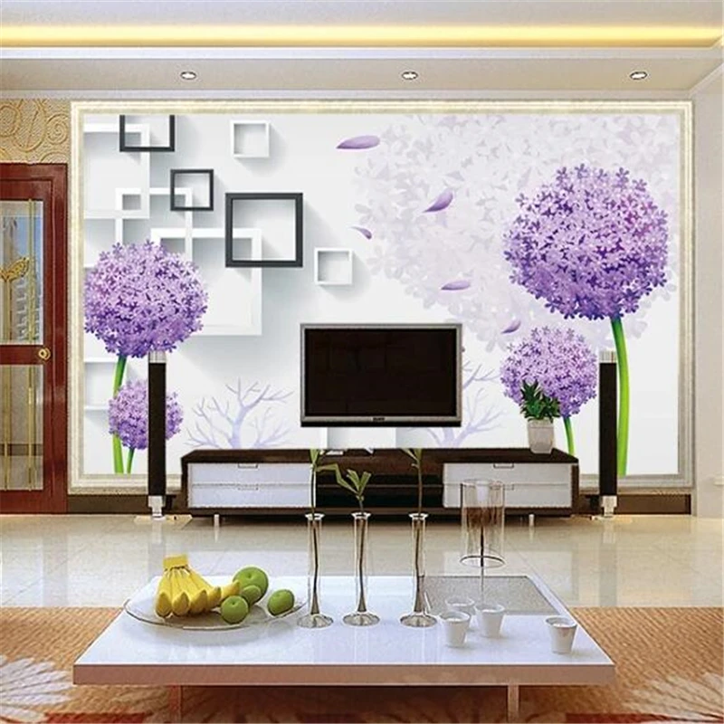 Wellyu пользовательские обои 3D вода Романтический Одуванчик ТВ настенная живопись