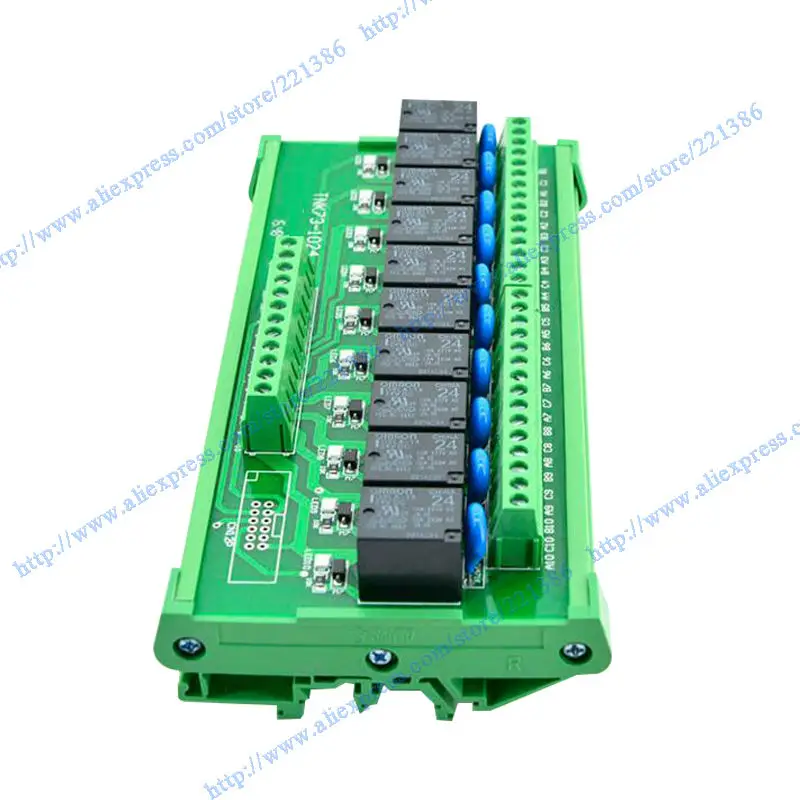10 каналов 24V 10A Omron релейная плата драйвера модуля выходной усилитель PLC din-рейка
