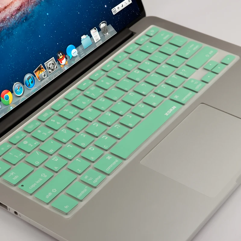 XSKN иврит силиконовая клавиатура кожи для Macbook Air Pro 13/15, синий Isreal клавиатура языка иврит чехол Apple Bluetooth