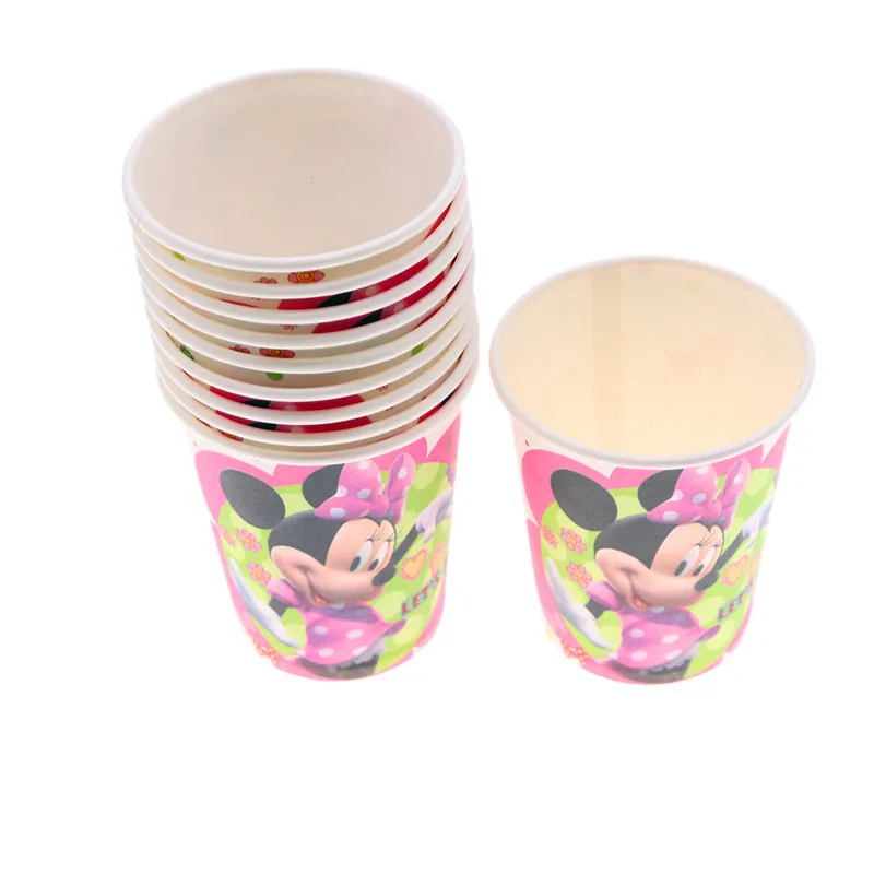 Cup10pcs 10 шт./лот нижнее белье для девочек с рисунком Минни Микки Праздничная бумажная посуда Детская Игрушка В ванную для вечеринок, дней рождения отделкой из расходные материалы - Цвет: Cup10pcs
