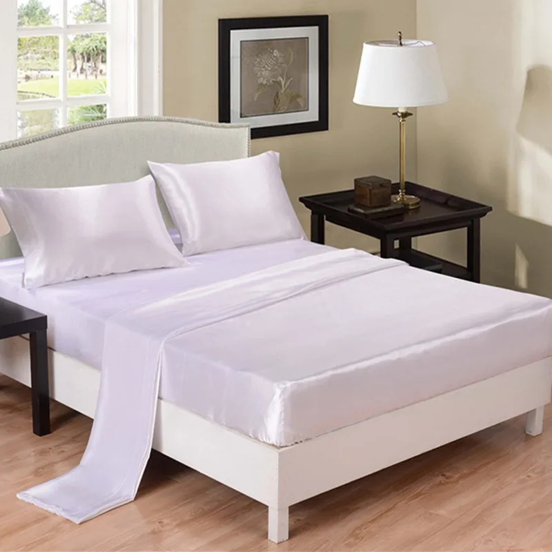 Роскошные комплекты постельного белья однотонные простыней плоская простыня +