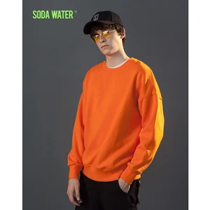 SODAWATER мужские базовые свитера с круглым вырезом, пуловер, весна-осень, новые модные мужские однотонные уличные толстовки, свитшоты 166W17