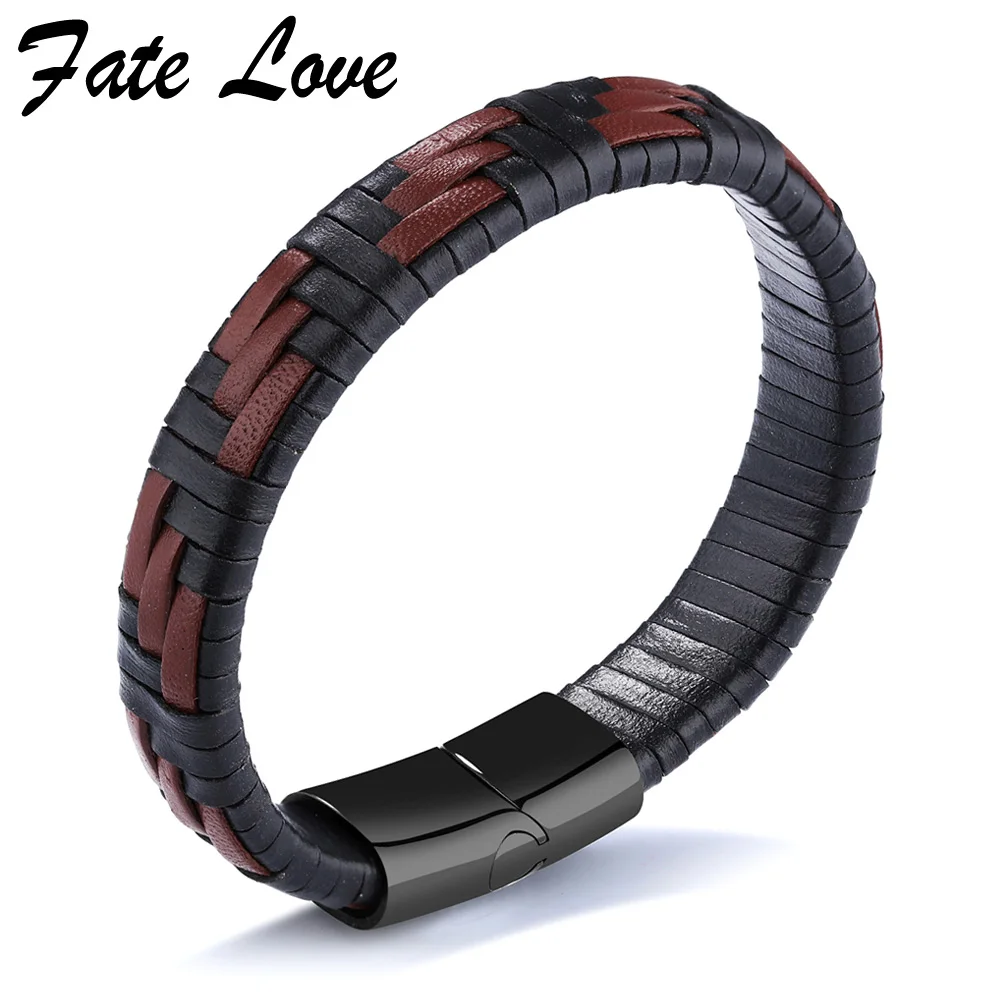 Мужские кожаные браслеты ручной работы в винтажном стиле 2019 модные ювелирные