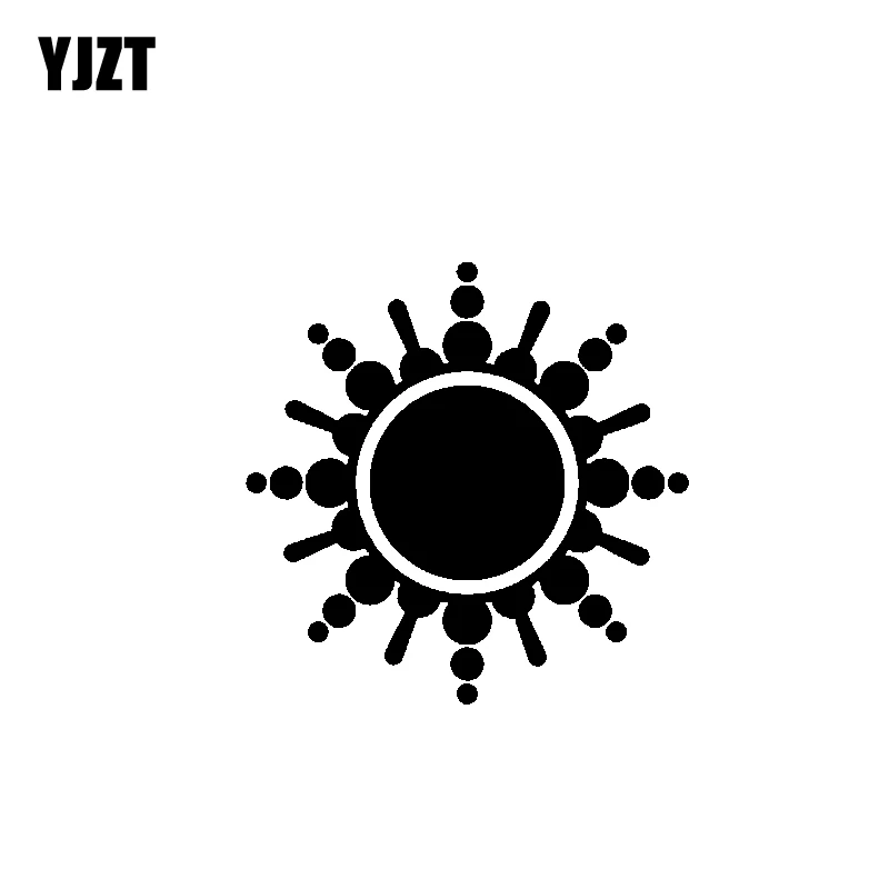 

YJZT 14.3CM*14.3CM Interesting Nifty Unusually Circle Sun Artistic Delicate Vinyl Decal Car Sticker Black/Silver C19-1589