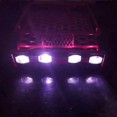 Gwolf 1/10 RC автомобиль Rock Crawler ралли металлическая багажная стойка с 4 светодиодами