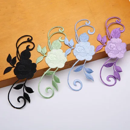 Тканевая нашивка для одежды аппликация макияж отверстия палочка вышивка цветок королева с жвачкой ручные