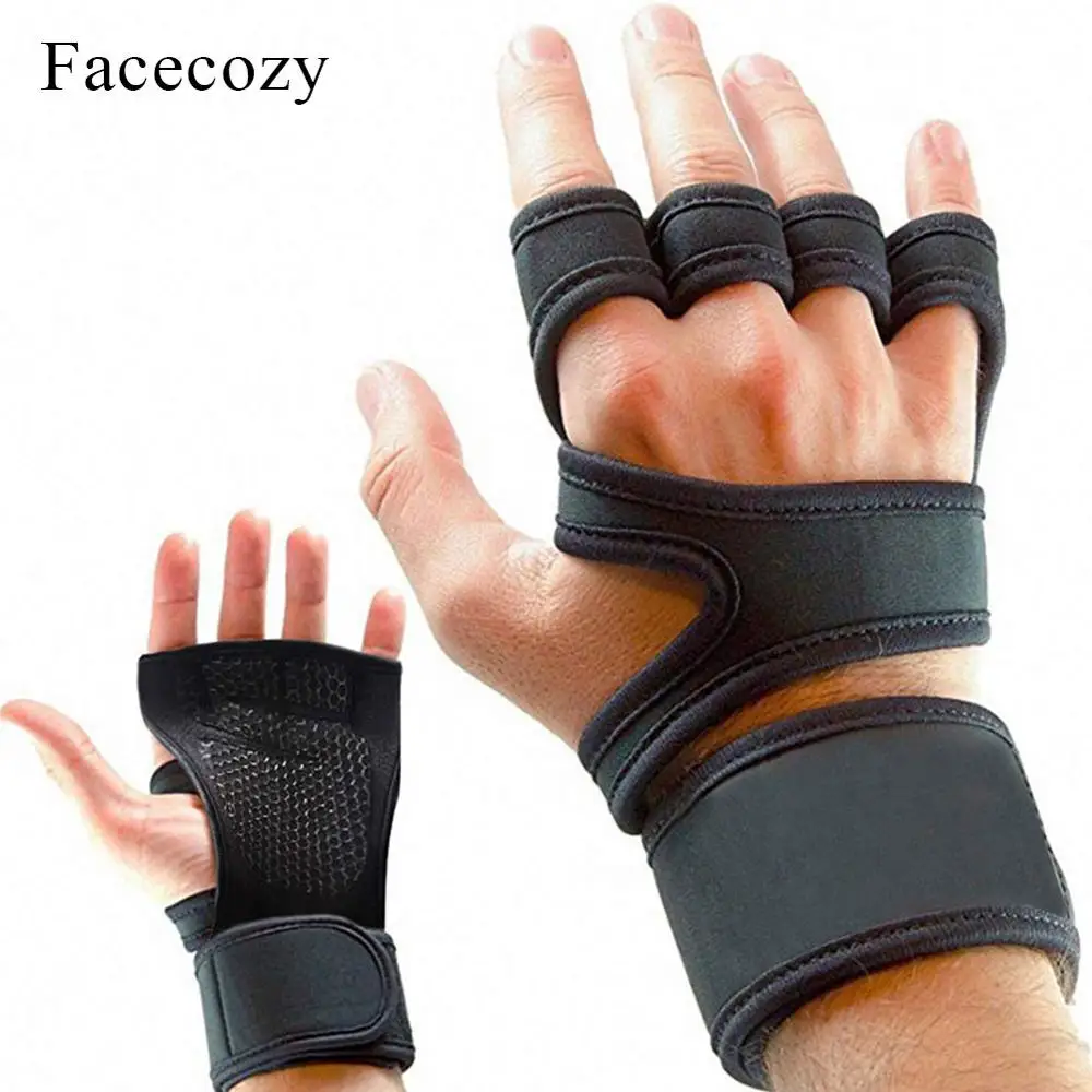 Facecozy перчатки для тренажерного зала с подшипниками, Нескользящие, для бодибилдинга, для поддержки запястья, для тренировки, регулируемое оборудование для фитнеса, защитные спортивные перчатки