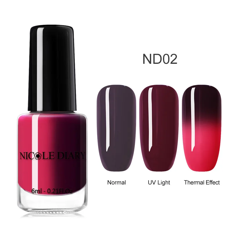 Sensitive Thermal 02 NICOLE DIARY голографический лак для ногтей тепловой блеск Хамелеон Температура Изменение цвета маникюрный лак градиентный лак для ногтей - Цвет: Sensitive Thermal 02