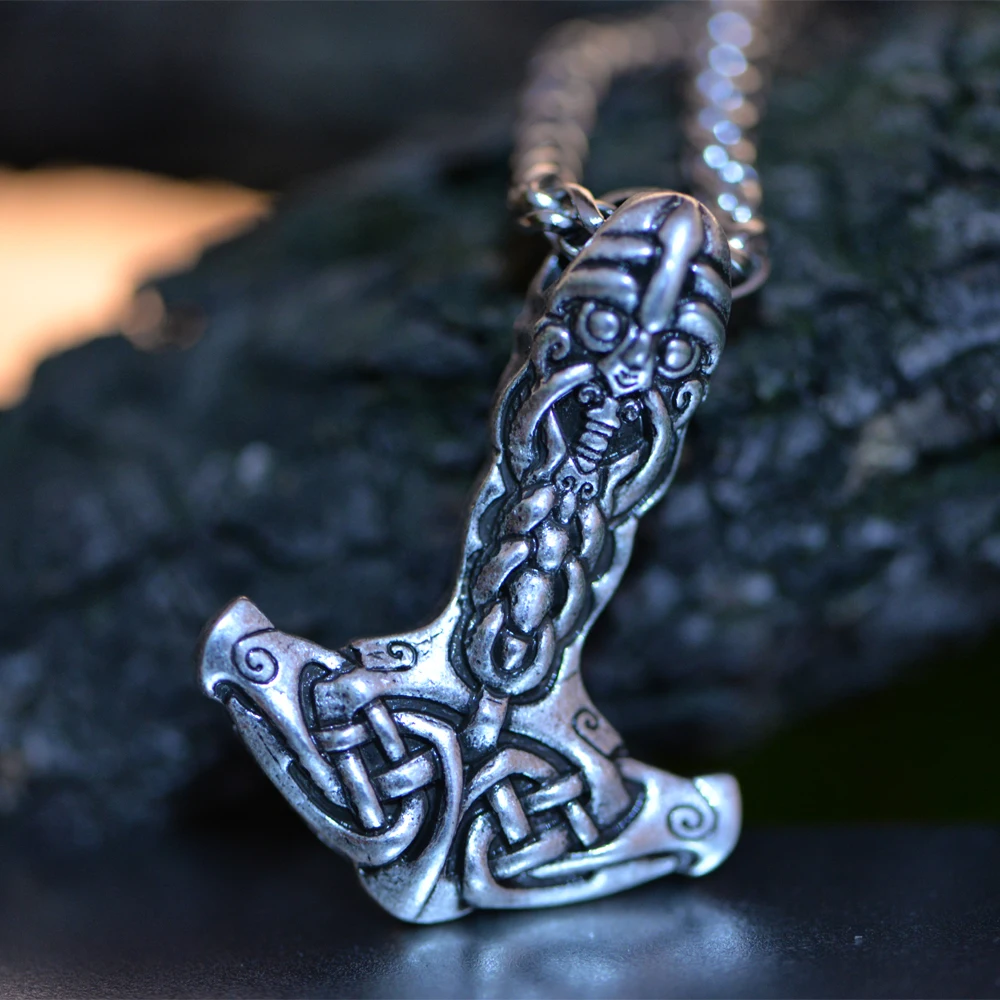 10 шт. Langhong Vikings ожерельлье молоток Тора молот амулет кулон ожерелье скандинавские