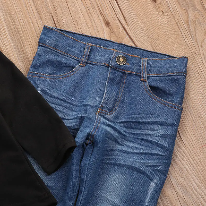 Детский спортивный костюм из двух предметов однотонная черная футболка с