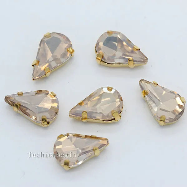 gold champagne 5x8 мм 6x10 мм 8x13 мм 24-цвета каплевидные стеклянные изготовление каменных ювелирных изделий квадратных бусин с украшением в виде кристаллов Стразы Золотая основа кнопки для одежды - Цвет: gold champagne