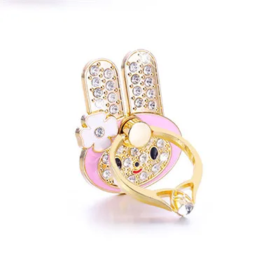 Pink rabbit Металлический сверло лебедь кольцо Пряжка телефон сцепление Suef телефон держатель Удобный многоцветный палец держатель. Телефон Стенд телефон стенд поп сокет попсокет держатель длятелефонапопсокет для телефона - Цвет: Pink rabbit